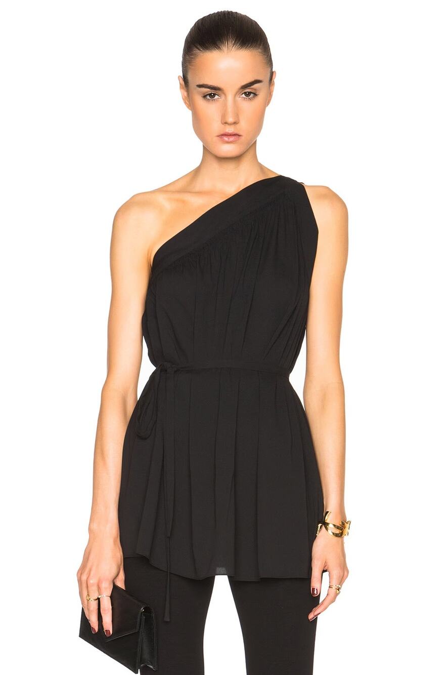 Helmut Lang One Shoulder Silk Asymmetric Top Blouse Large L